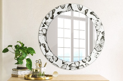 Specchio rotondo stampato Farfalla
