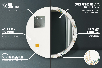 Specchio rotondo stampato Chinoserie