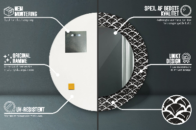 Specchio rotondo stampato Scale orientali