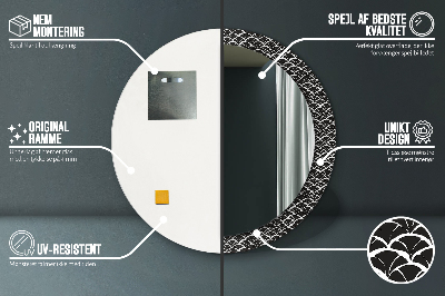 Specchio rotondo stampato Scale orientali