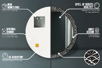 Specchio rotondo stampato Scale orientali