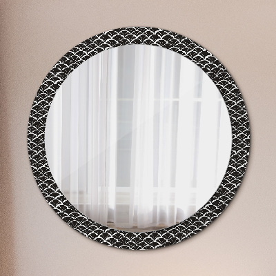 Specchio rotondo stampato Scale orientali