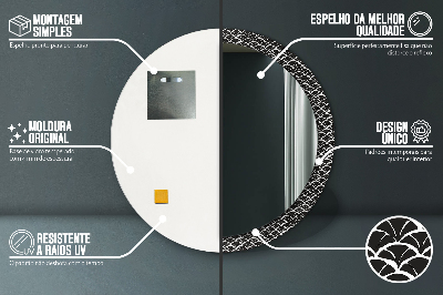 Specchio rotondo stampato Scale orientali