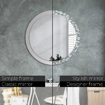 Specchio tondo con decoro Nuvole