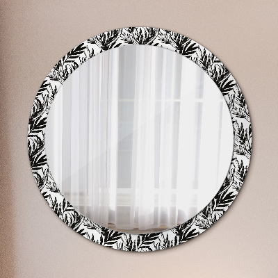 Specchio rotondo cornice con stampa Mostro