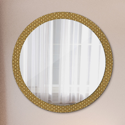 Specchio rotondo cornice con stampa Deco vintage