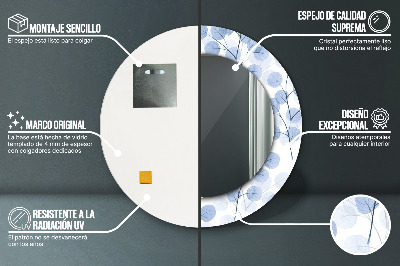 Specchio rotondo stampato Carica i rami