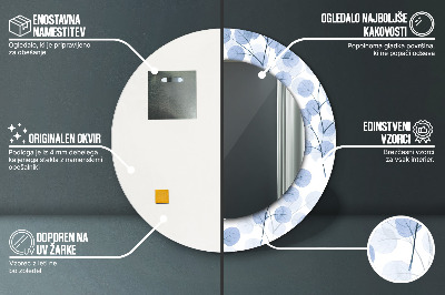 Specchio rotondo stampato Carica i rami