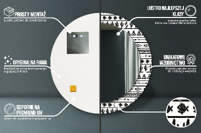 Specchio rotondo stampato Boho minimalista