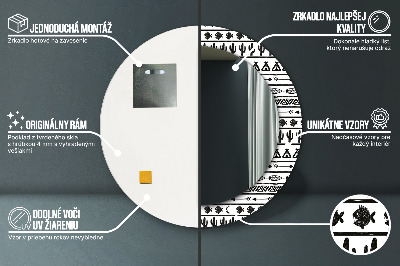 Specchio rotondo stampato Boho minimalista