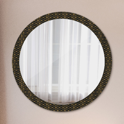 Specchio rotondo stampato Geometria esagonale