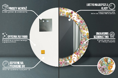 Specchio rotondo stampato Un sogno sulla terra delle fiabe
