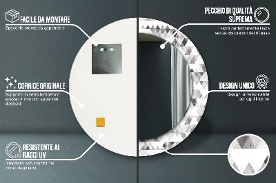 Specchio rotondo stampato Triangolo arcobaleno