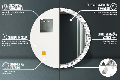 Specchio rotondo stampato Triangolo arcobaleno