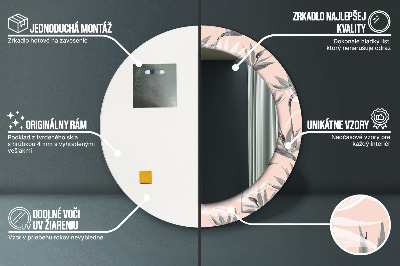 Specchio rotondo stampato Paradiso degli uccelli