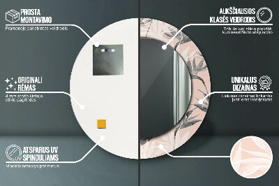 Specchio rotondo stampato Paradiso degli uccelli