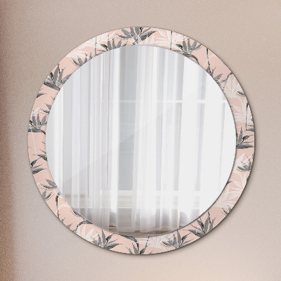 Specchio rotondo stampato Paradiso degli uccelli