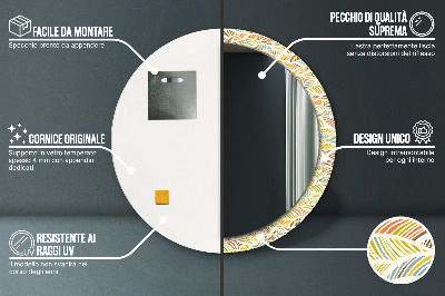 Specchio rotondo stampato Astratto