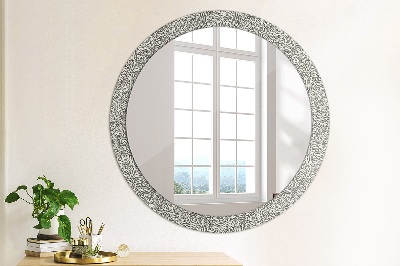 Specchio tondo con decoro Pattern floreale