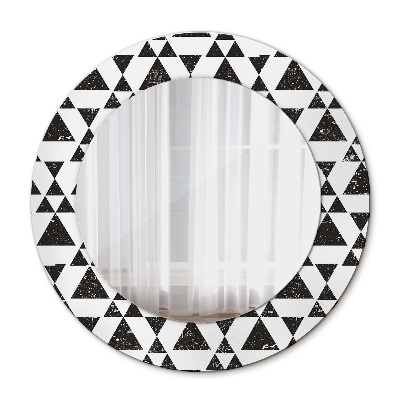 Specchio tondo con decoro Triangoli geometrici