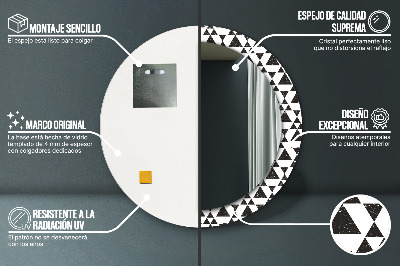 Specchio tondo con decoro Triangoli geometrici