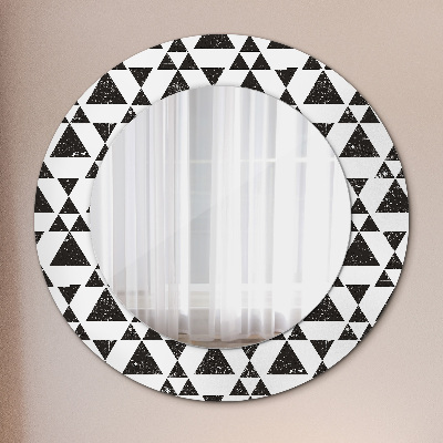 Specchio tondo con decoro Triangoli geometrici
