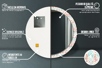 Specchio rotondo stampato Modello etnico