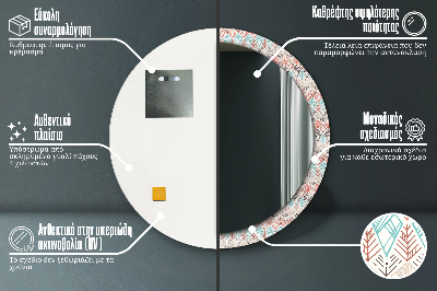 Specchio rotondo stampato Modello etnico