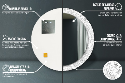 Specchio rotondo stampato Fiori di lotos