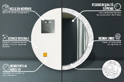 Specchio rotondo stampato Fiori di lotos