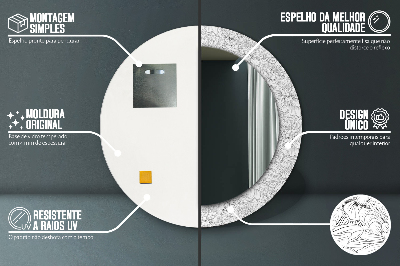 Specchio rotondo stampato Fiori di lotos