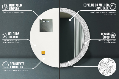 Specchio rotondo stampato Fiori di lotos