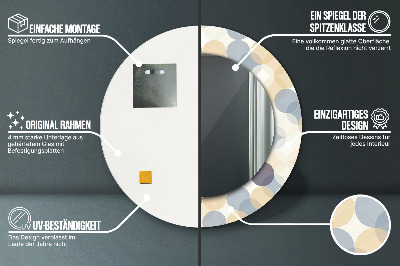 Specchio rotondo stampato Ruote geometriche