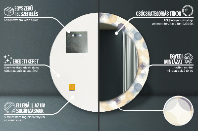 Specchio rotondo stampato Ruote geometriche