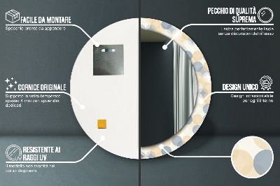 Specchio rotondo stampato Ruote geometriche