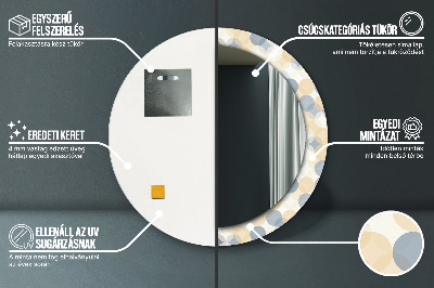 Specchio rotondo stampato Ruote geometriche