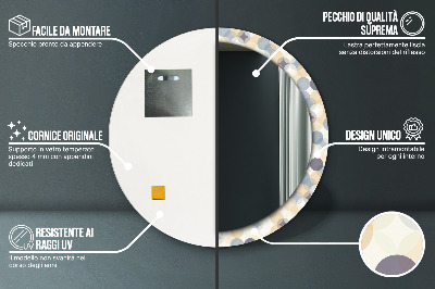 Specchio rotondo stampato Ruote geometriche