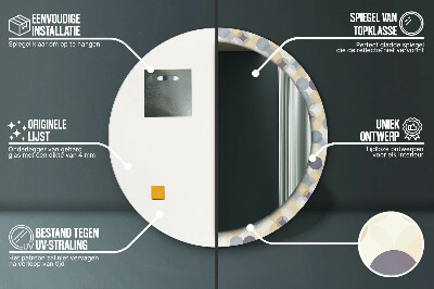 Specchio rotondo stampato Ruote geometriche