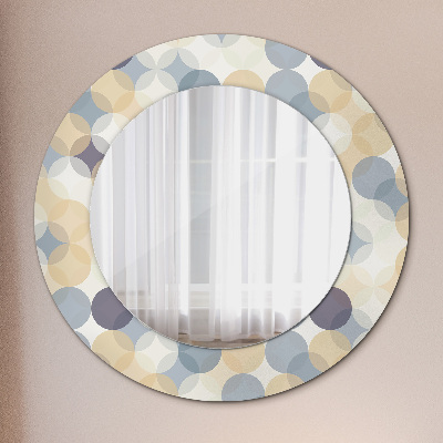 Specchio rotondo stampato Ruote geometriche