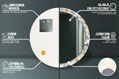 Specchio rotondo stampato Ruote geometriche