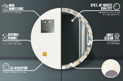 Specchio rotondo stampato Ruote geometriche