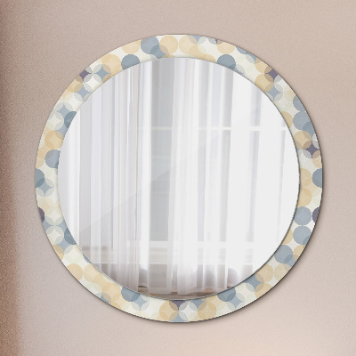 Specchio rotondo stampato Ruote geometriche