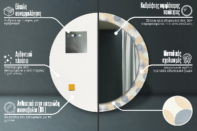 Specchio rotondo stampato Ruote geometriche