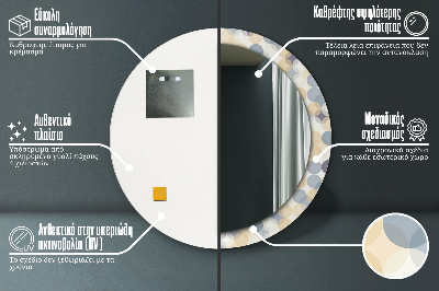 Specchio rotondo stampato Ruote geometriche