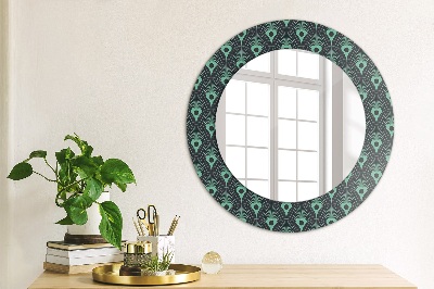 Specchio rotondo stampato Pattern floreale