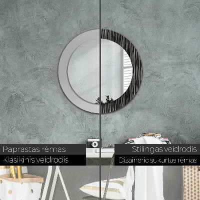 Specchio tondo con decoro Abstract metallic