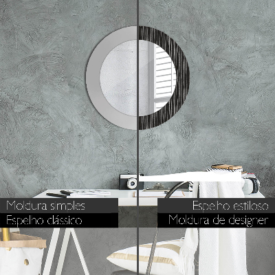 Specchio tondo con decoro Abstract metallic