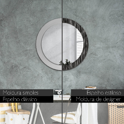 Specchio tondo con decoro Abstract metallic