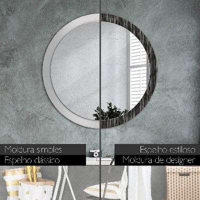 Specchio tondo con decoro Abstract metallic