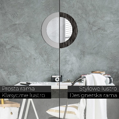 Specchio tondo con decoro Abstract metallic